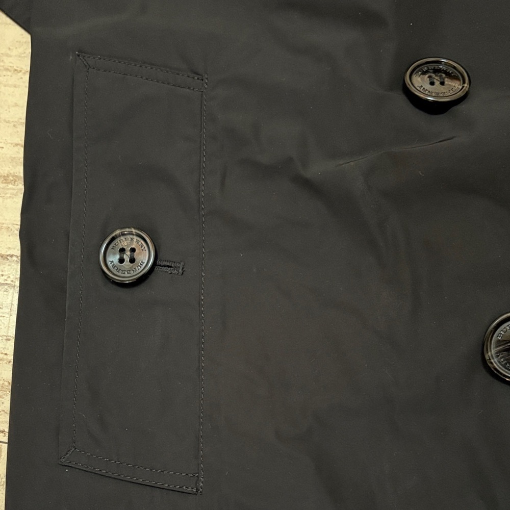 BURBERRY BRIT Men's Black Double-Breasted Trench Coat Size M - Picture 10 of 16